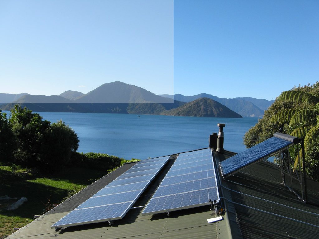 Solar Array for Commercial Solar Installation with Scenic View